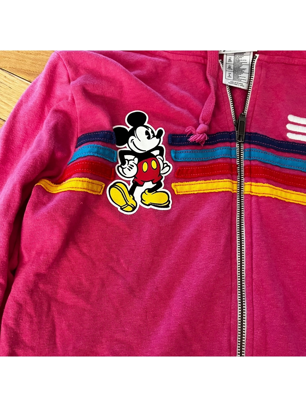 Disney Parks Authentic Original Pink Mickey Mouse Zip-Up Hoodie - Picture 3 of 7